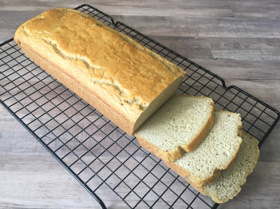 golden almond flour bread sliced for sandwich making