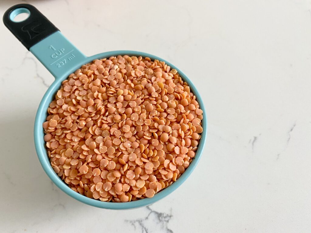 1 cup of dry red lentils