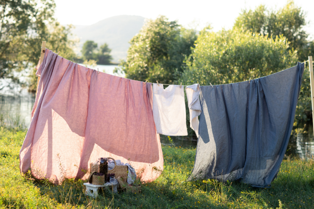 drying clothes outside